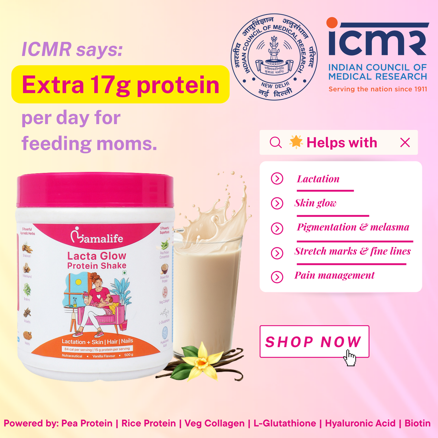 Lacta Glow Protein Shake (Stretchmark Healing + Better Lactation)